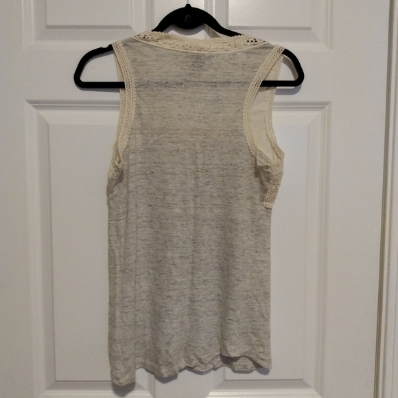 Chelsea & Theodore linen and lace sleeveless tank top S - Picture 2 of 5
